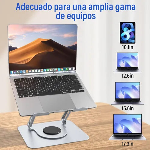 Soloffer Aluminum Laptop Stand 360° Rotatable Adjustable Foldable Laptop & Tablet Stand for Desk