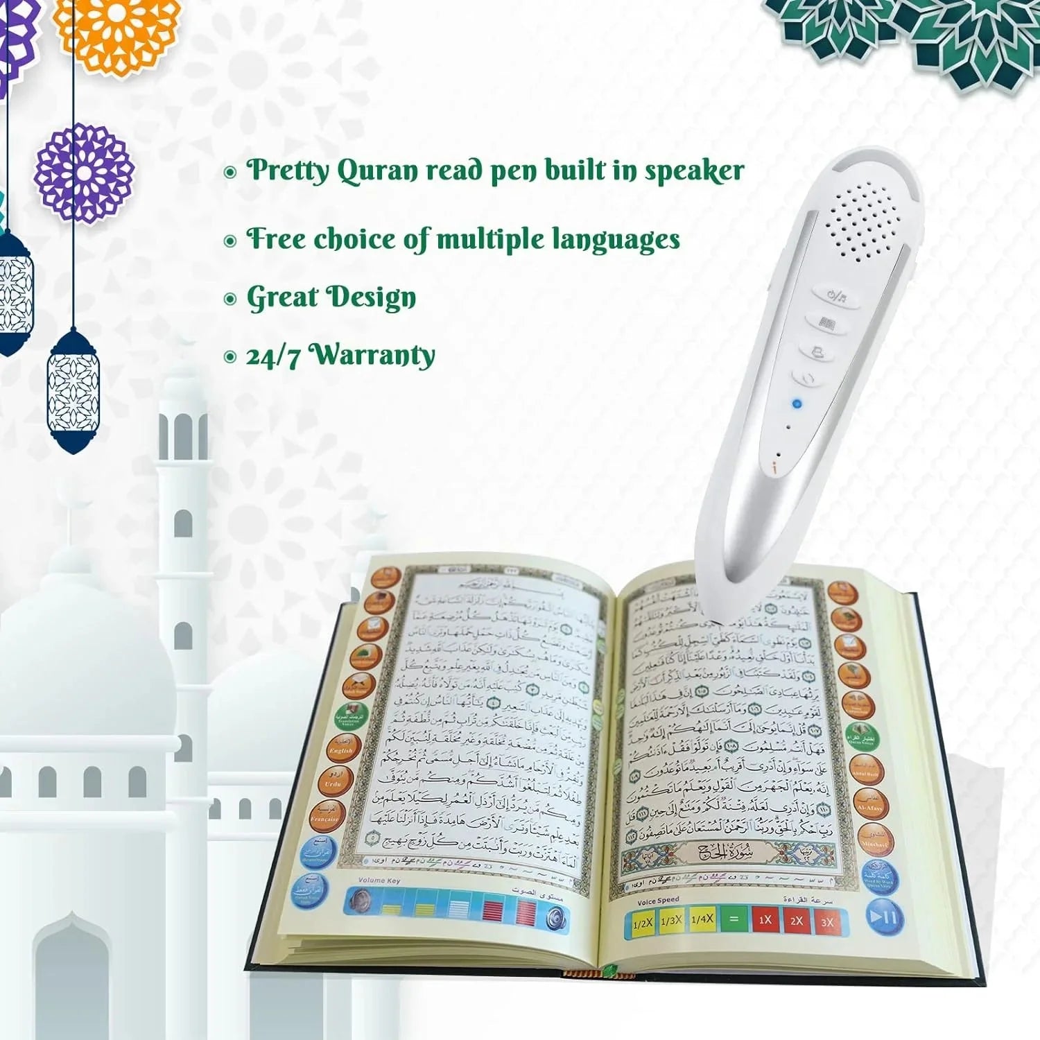 Quran Reading Pen 32GB Bluetooth – Talking Quran with Tajweed & Translation