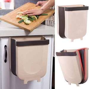 Hanging Kitchen Trash Bin Foldable Cabinet Door Waste Basket Space Saving Kitchen Garbage Holder