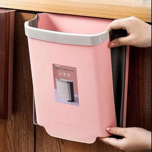 Hanging Kitchen Trash Bin Foldable Cabinet Door Waste Basket Space Saving Kitchen Garbage Holder