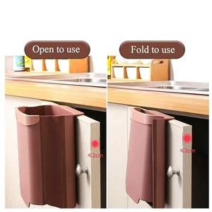 Hanging Kitchen Trash Bin Foldable Cabinet Door Waste Basket Space Saving Kitchen Garbage Holder