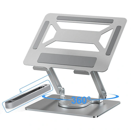 Soloffer Aluminum Laptop Stand 360° Rotatable Adjustable Foldable Laptop & Tablet Stand for Desk