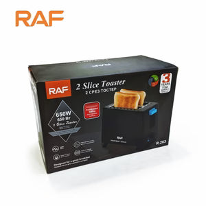 RAF 2 Slice Toaster 650W – Fast Double-Sided Bread Toaster